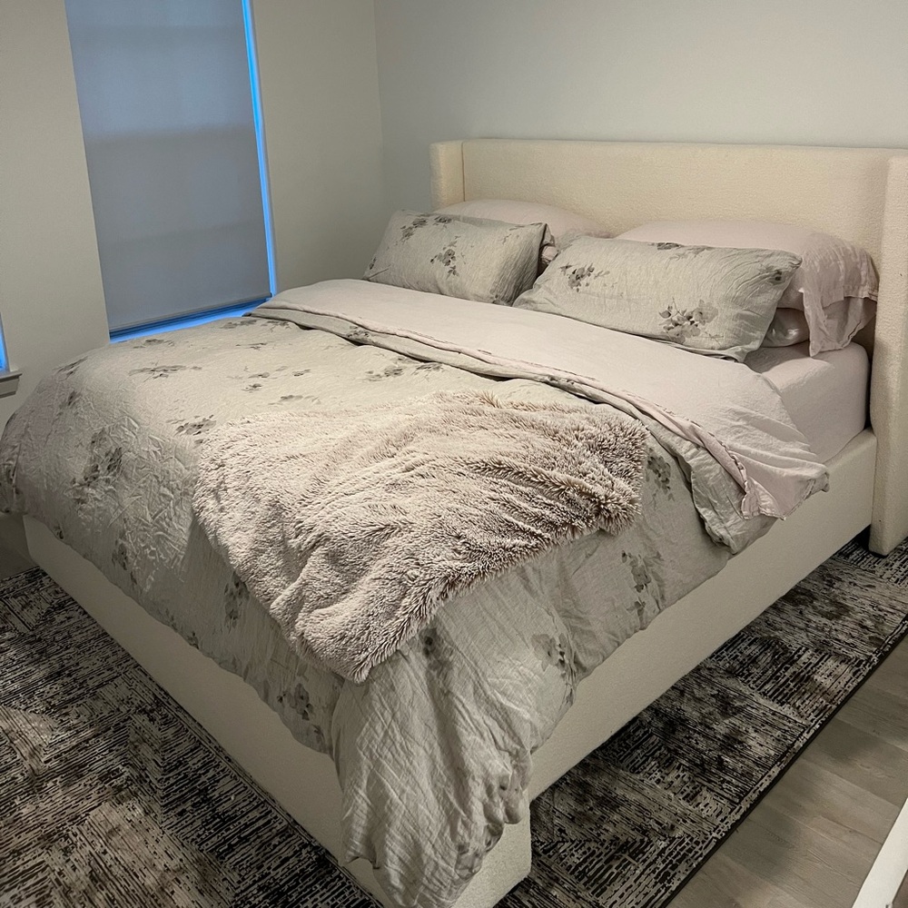 Grey Calvin Klein Floral Duvet Set